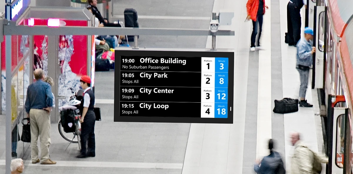 Concourse information wall